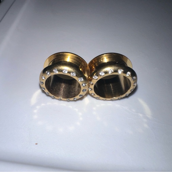 New 14 mm Ear Plugs piercings Earrings lobes never worn - Picture 5 of 6